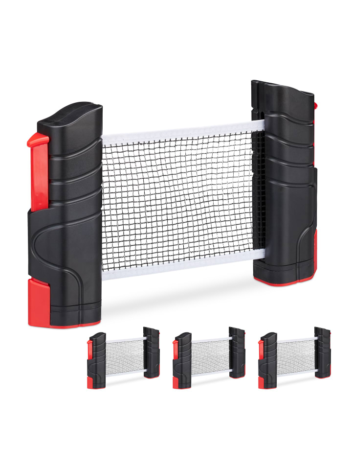 relaxdays 4x Tischtennisnetz in Schwarz/ Rot günstig kaufen onesize