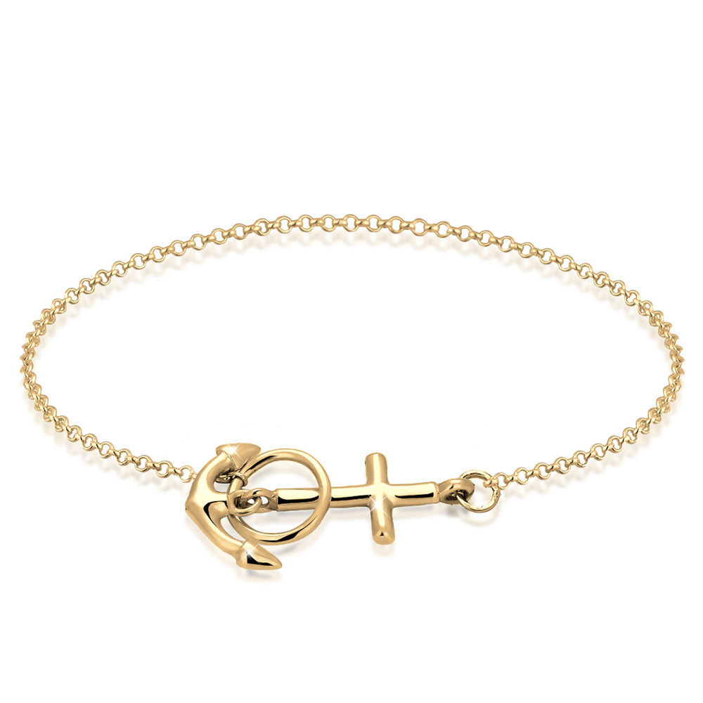Elli Elli Bracelet Femme Motif de la Coix d'Ancrage en Argent Sterling 925 Bracelet