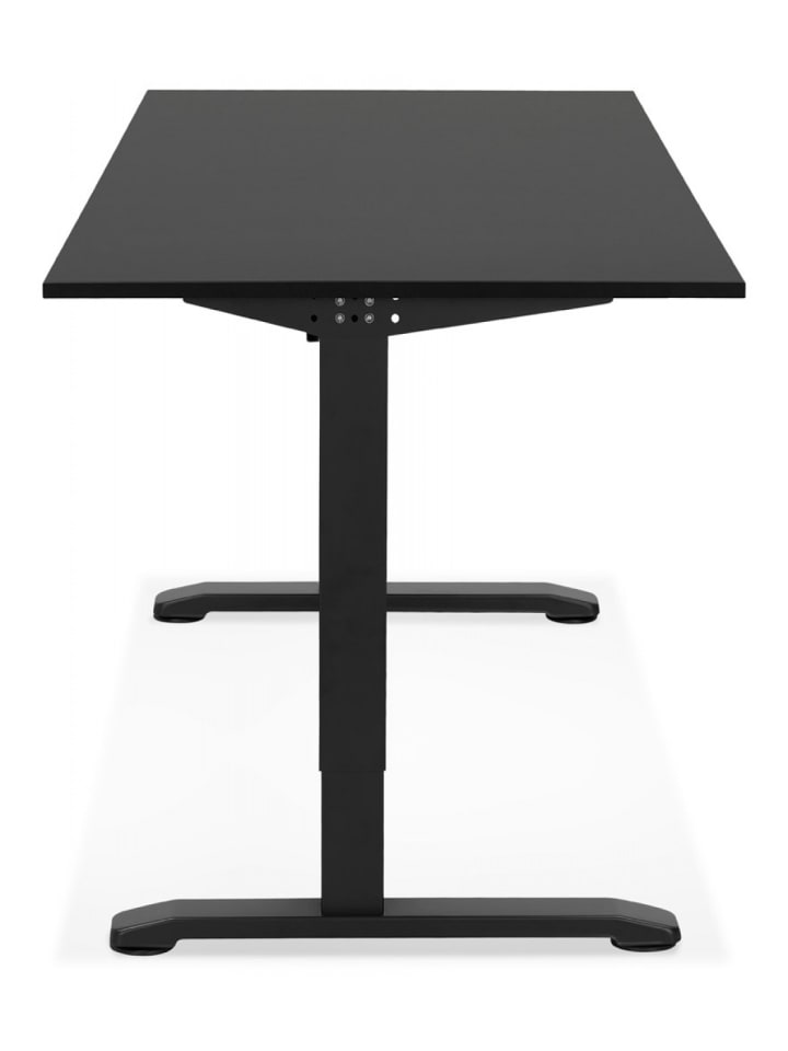 KADIMA DESIGN Höhenverstellbarer Schreibtisch aus Holz Metall | Modern Elegant in Schwarz günstig kaufen