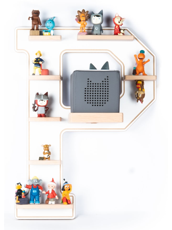 BOARTI Holz Regal Buchstabe P für Toniebox Tonies Figuren in Weiß günstig kaufen onesize