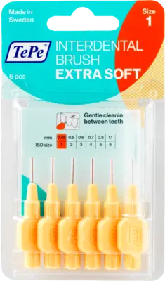 TEPE Interdentalbürste x-weich 0,45mm ISO 1 orange  6 St  Zahnbürste
