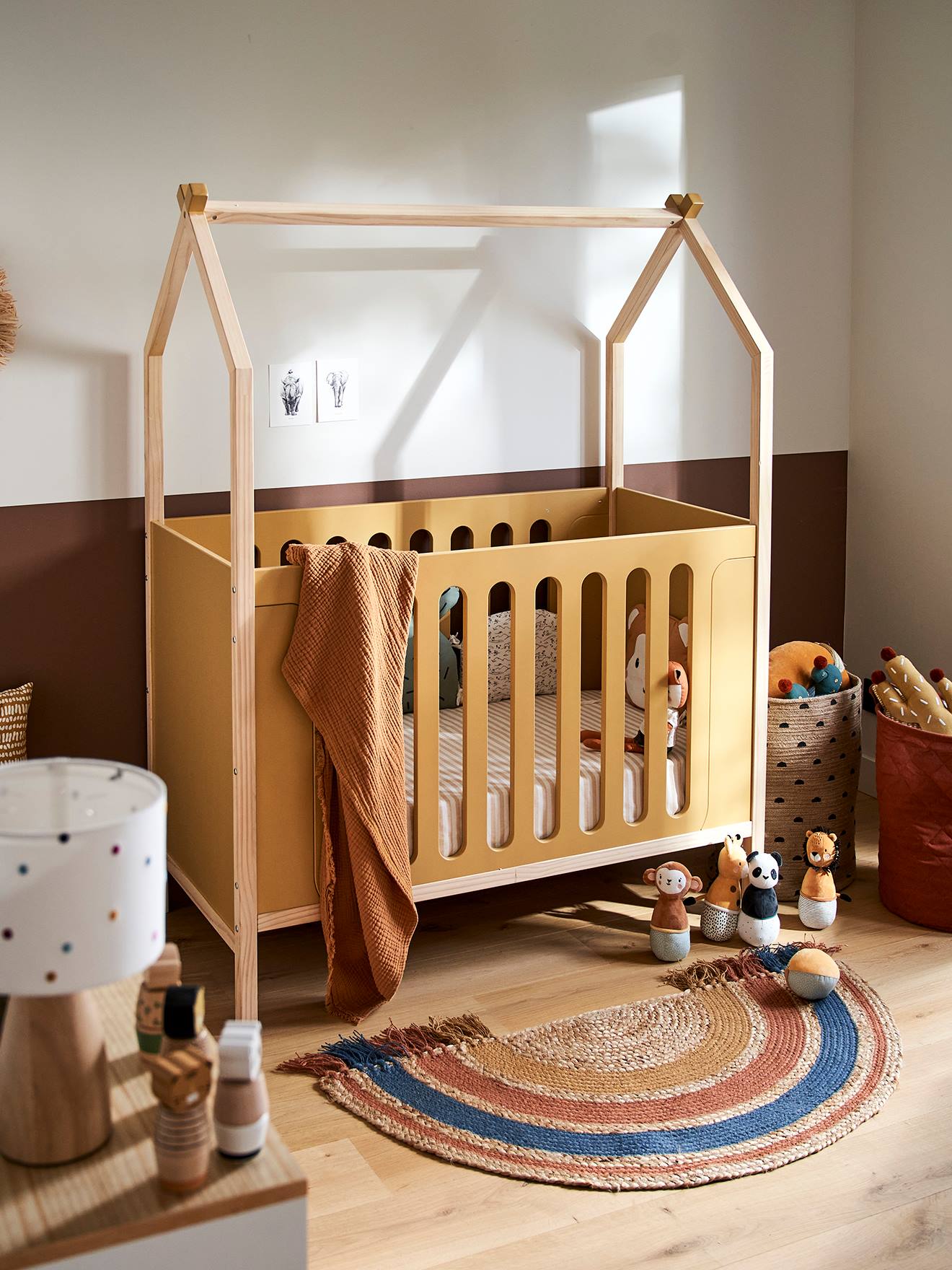 Vertbaudet Baby Kombi-Hausbett KOKOSNUSS - sand