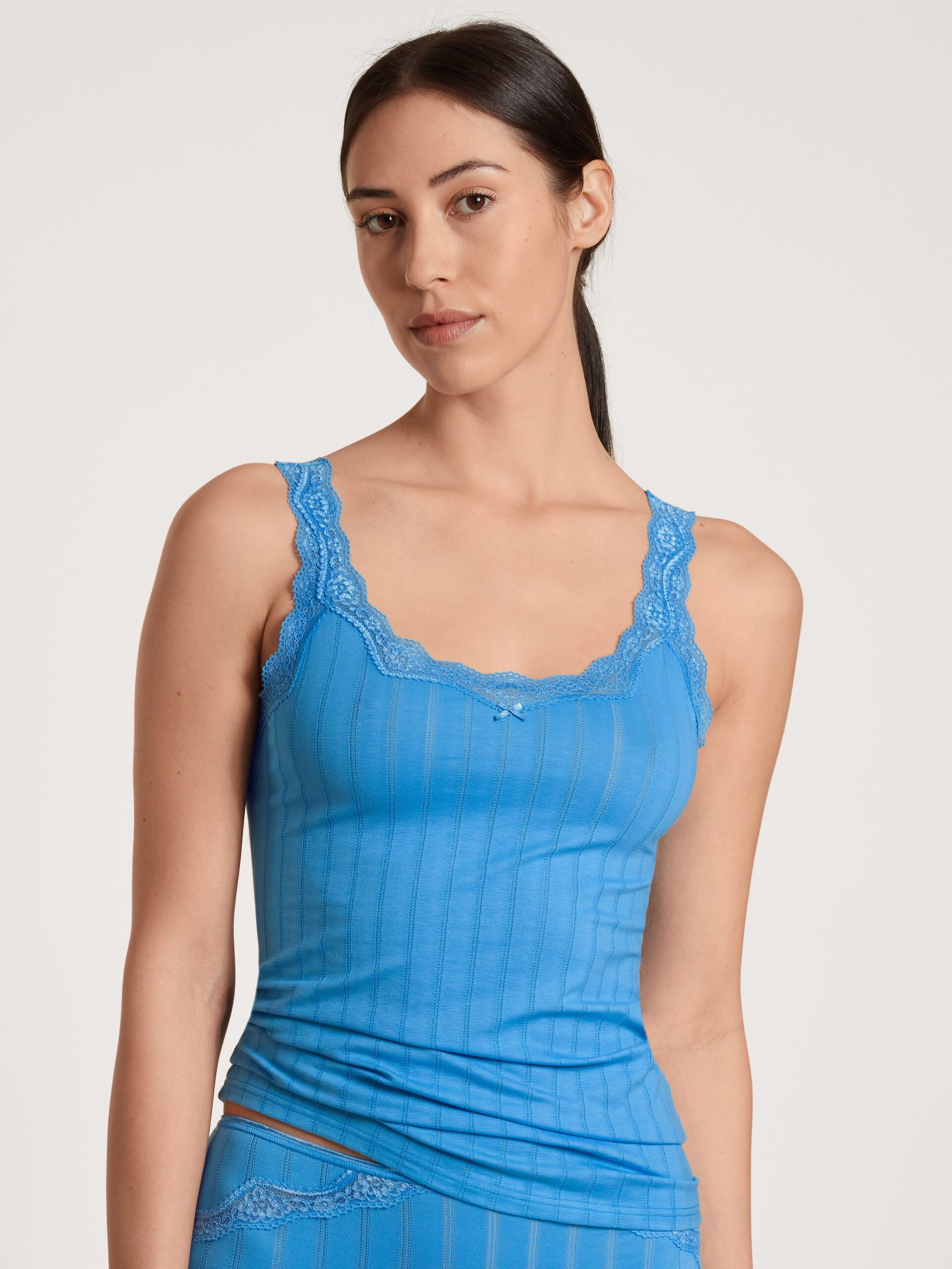 CALIDA Unterhemd Calida Damentop Etude toujours 12092 azurit blue (1 Stück, 1-St., 1 Stück)