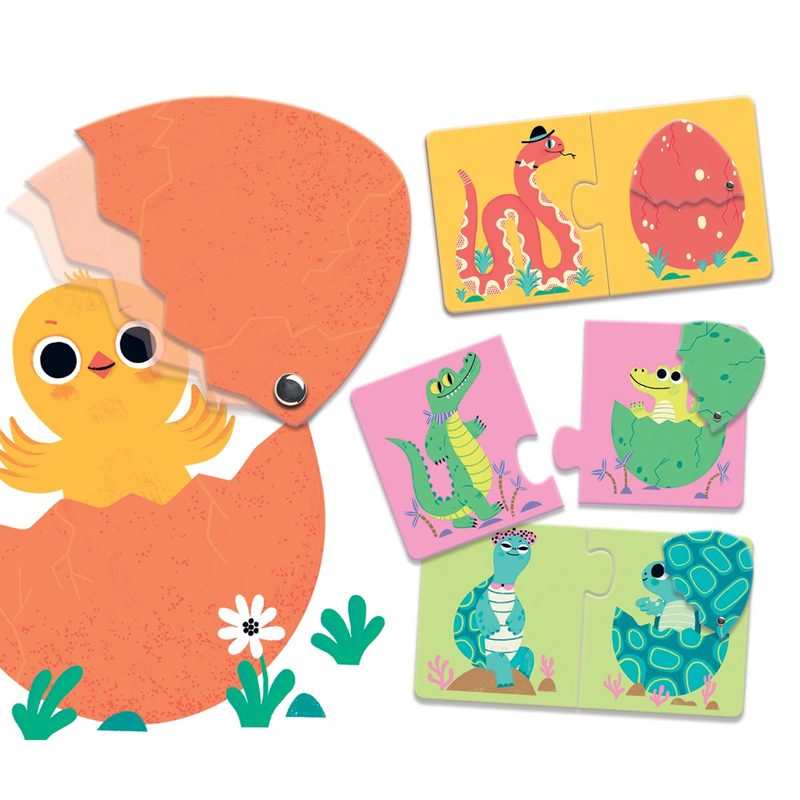 Puzzle duo articulo Les œufs rigolos Djeco