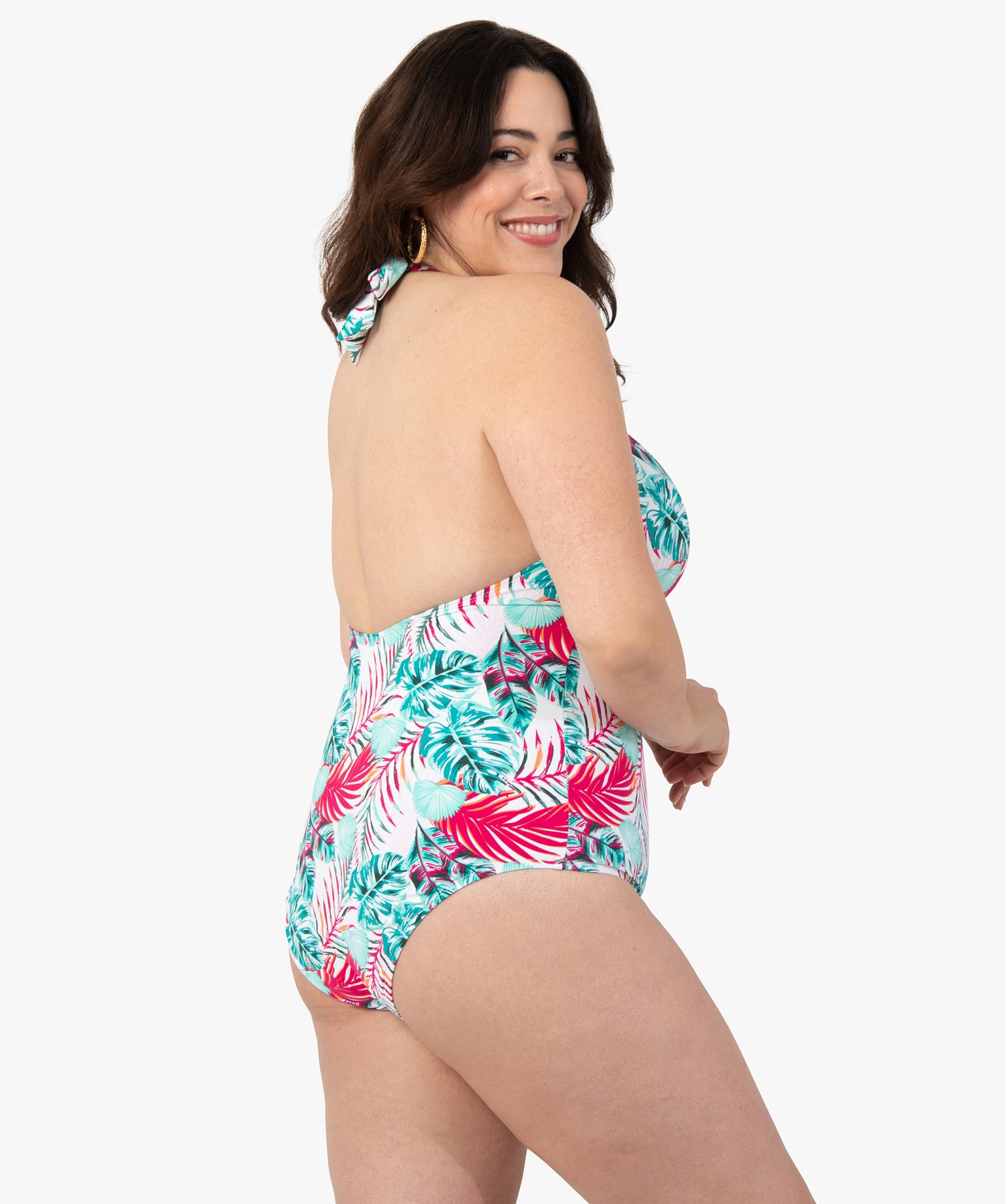 Maillot de bain femme grande taille 1 pièce imprimé feuillage imprime | GEMO