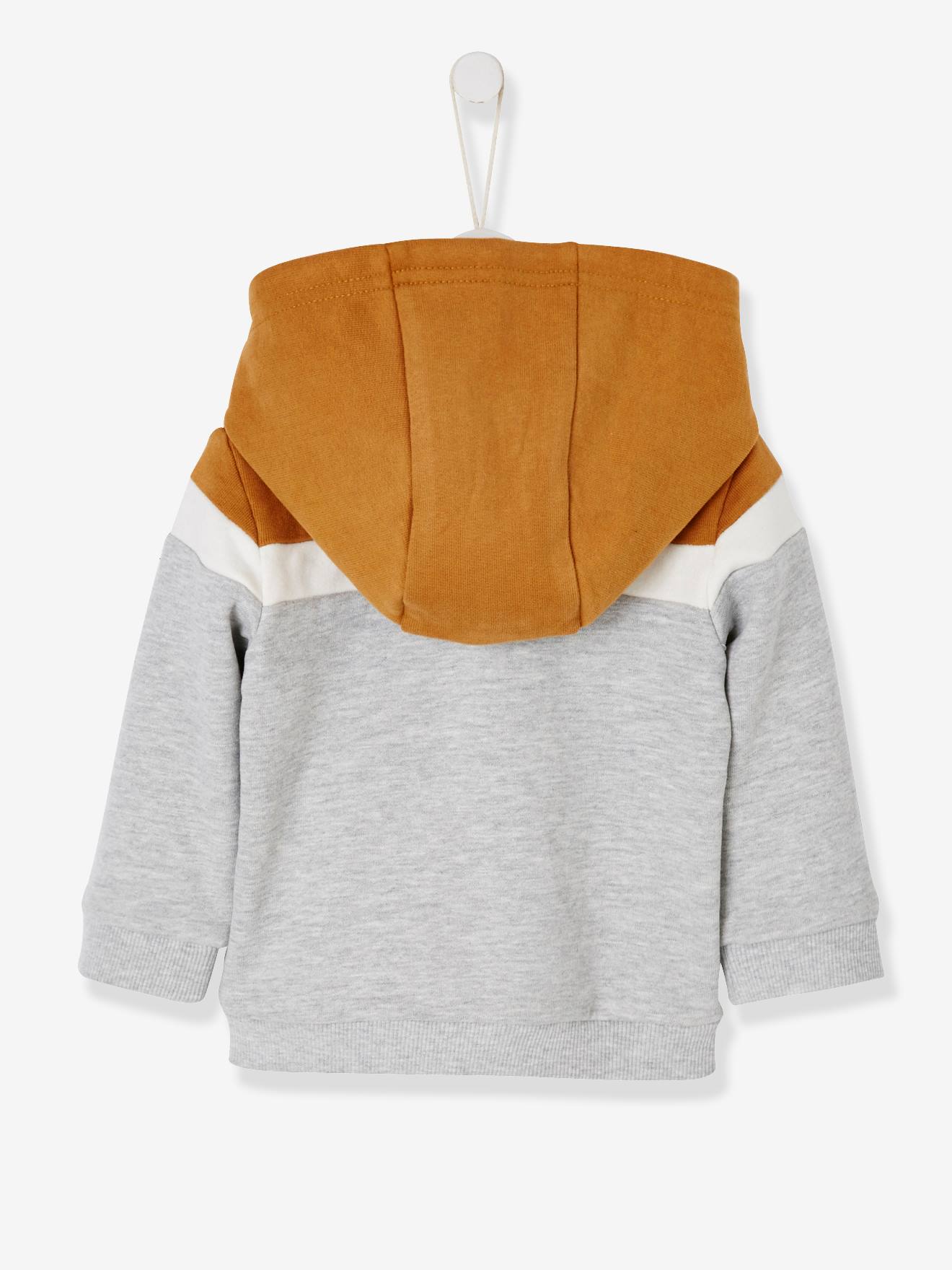 Gilet zippé bébé garçon à capuche bordeaux