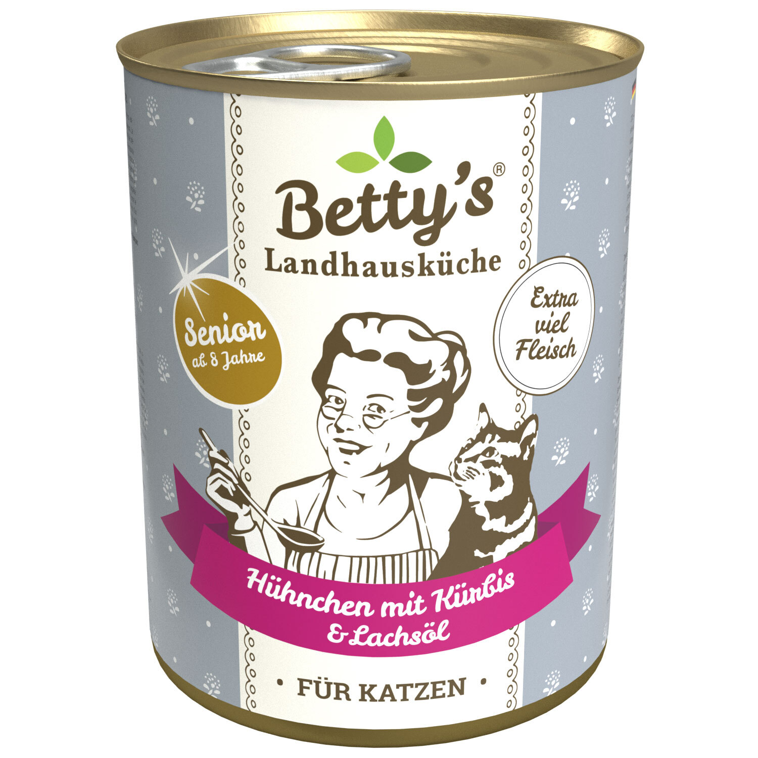 Betty's Landhausküche Nassfutter Betty's Landhausküche Betty' s Landhausküche SENIOR Katze Hühnchen mit Kürbis & Lachsöl 6x 400g