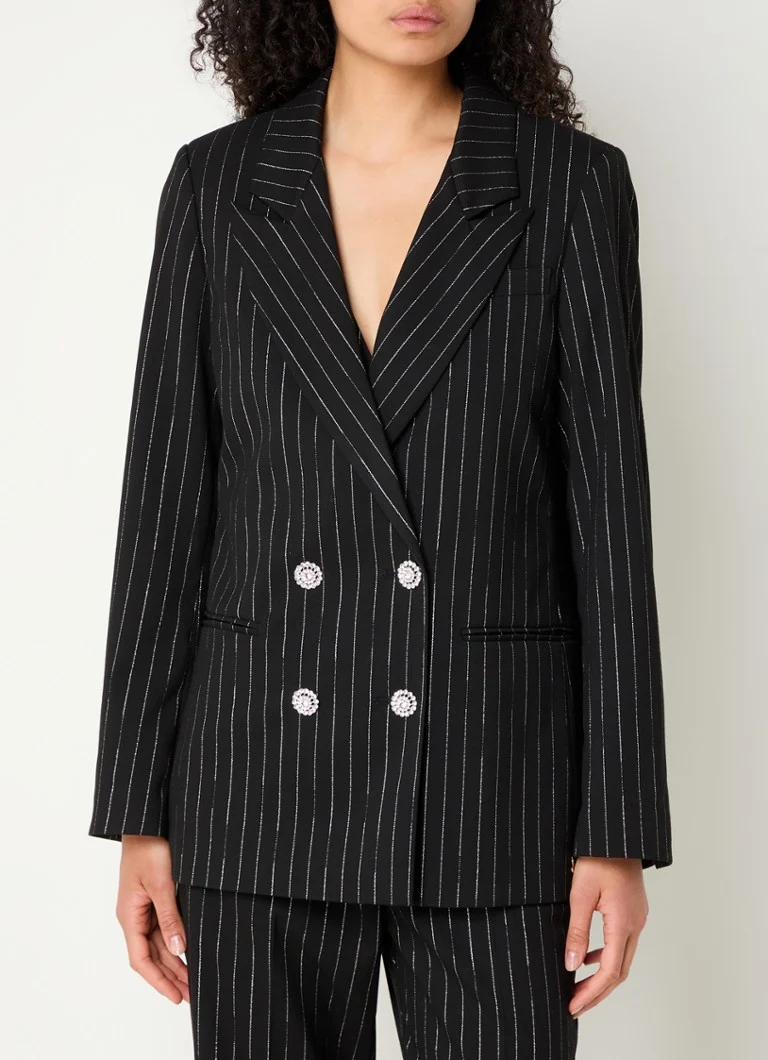 Blazer croisé Fabienne Chapot Roger avec lurex et fines rayures