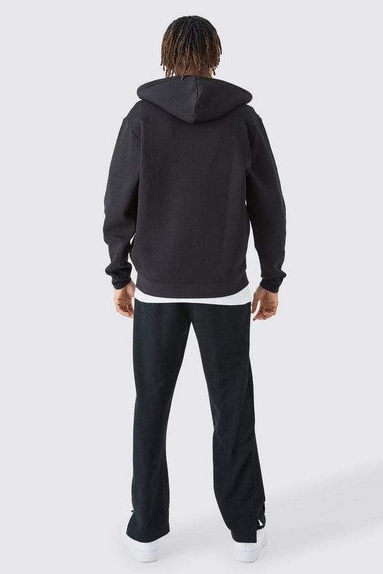 Tall Basic Hoodie in Schwarz mit Reißverschluss