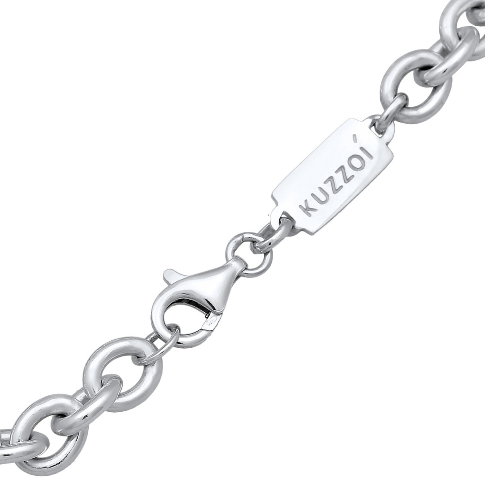 KUZZOI KUZZOI Bracelet Hommes Maillons grossiers Basique en argent sterling 925 Bracelet