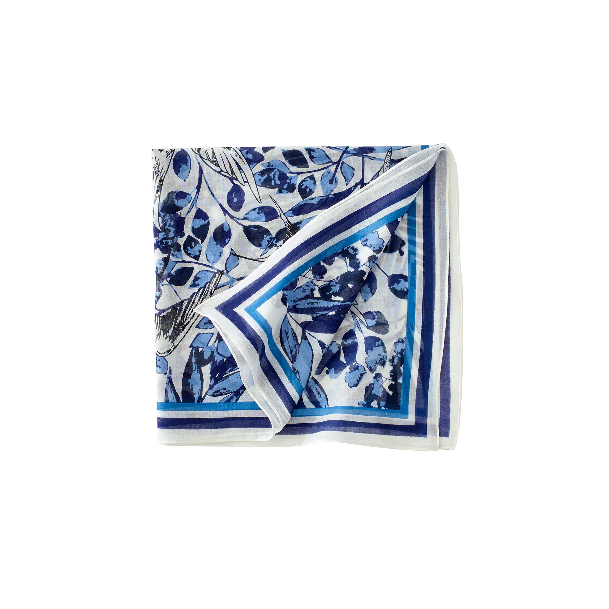 Foulard imprimé hirondelles, voile de coton