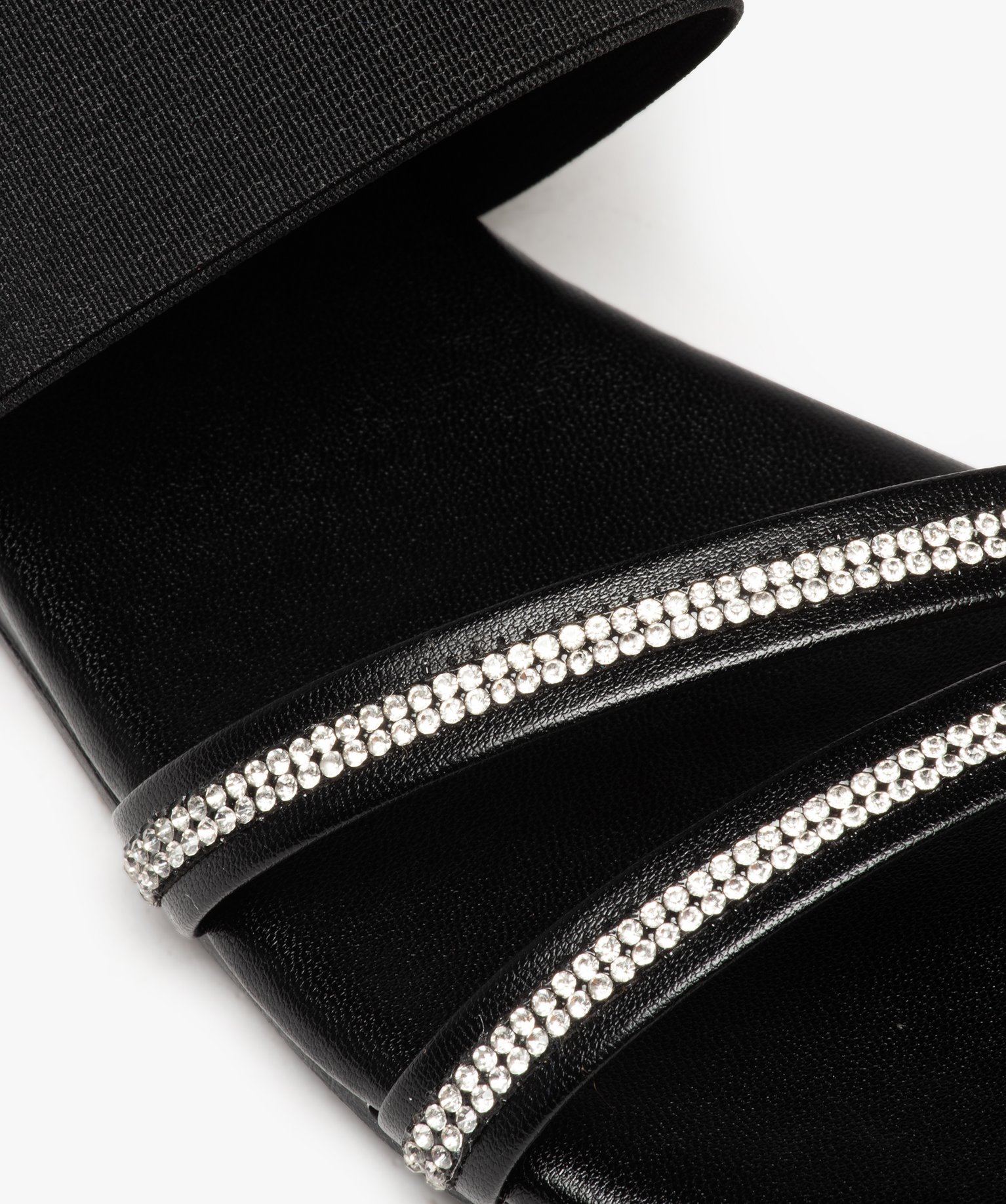 Sandales femme avec brides à strass et brides élastiques noir | GEMO