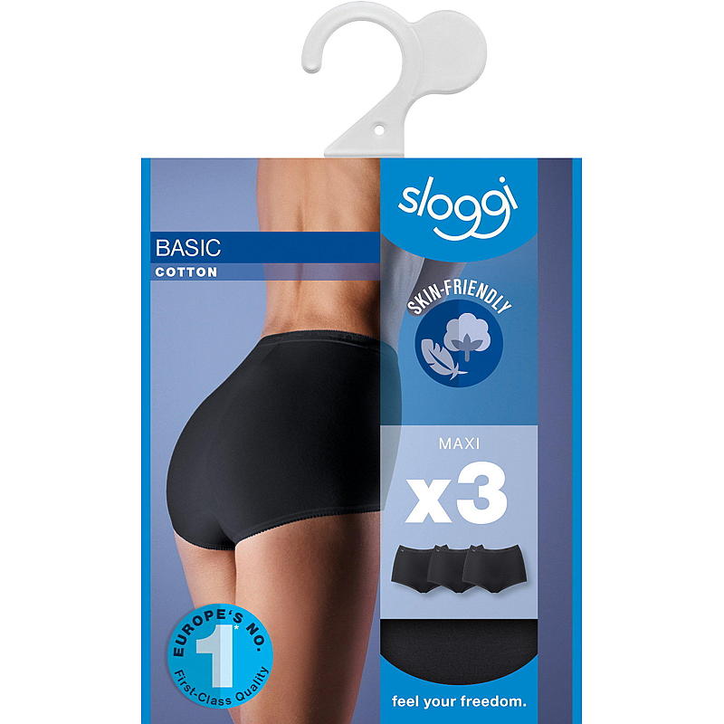 Sloggi Sloggi 3-pk Basic Maxi str 44, svart