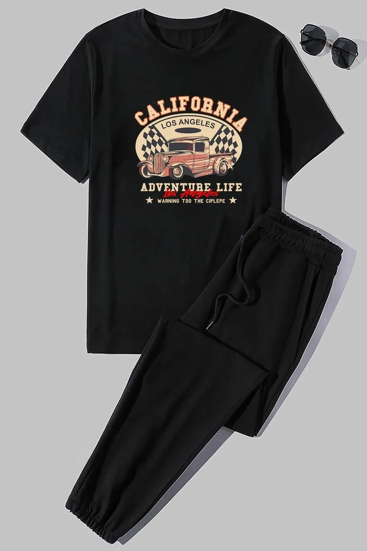 uyguntarz  Zweiteiliges Unisex-Trainingsanzugset mit California-Aufdruck