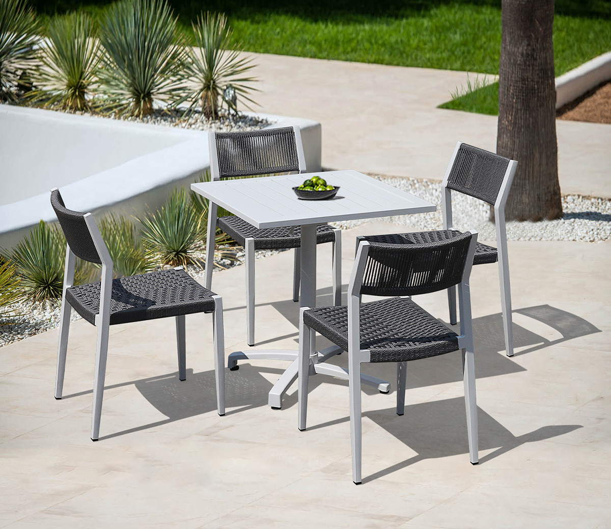 Grasekamp Klapptisch Sol aus pulverbeschichtetem Aluminium - Weiß