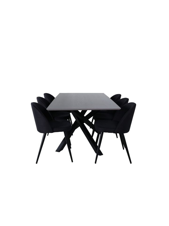 ebuy24 Essgruppe Piazza 22 (7-teilig) Schwarz 90 x 180 cm günstig kaufen onesize