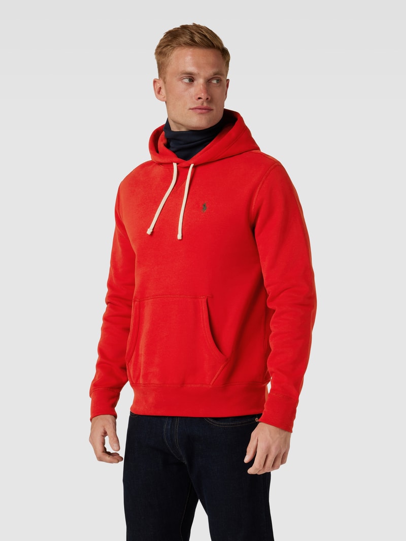 Hoodie mit Label-Stitching in orange