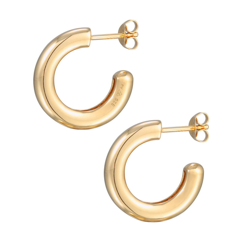Elli Elli Boucles d'Oreilles Femmes créoles connecteur Basique en argent sterling 925 Boucles d'oreilles