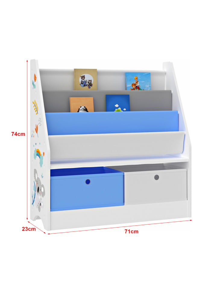 en.casa Kinderregal Neda in Blau (H)74cm (B)71cm (T)23cm günstig kaufen onesize