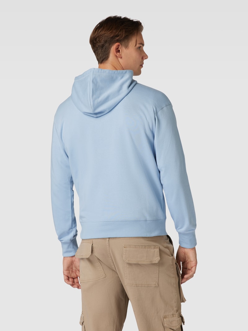 Hoodie mit Logo-Stitching in rauchblau