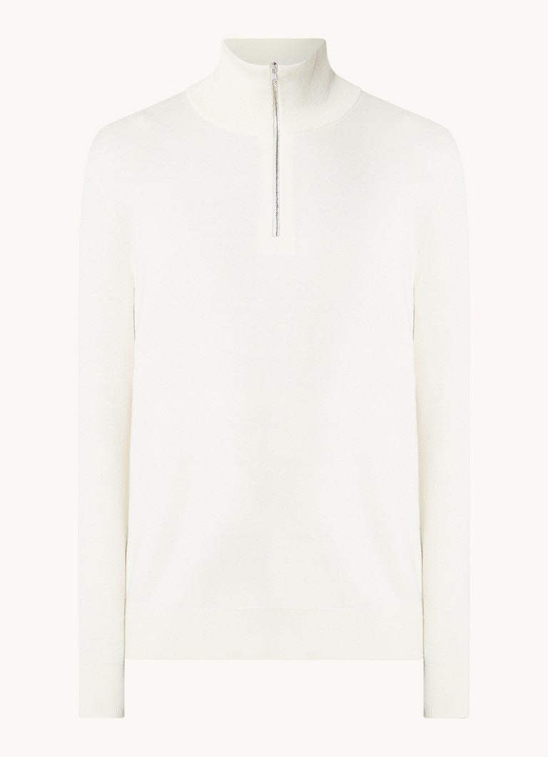 Sandro Fine-knit sweater in wool blend with half zip
