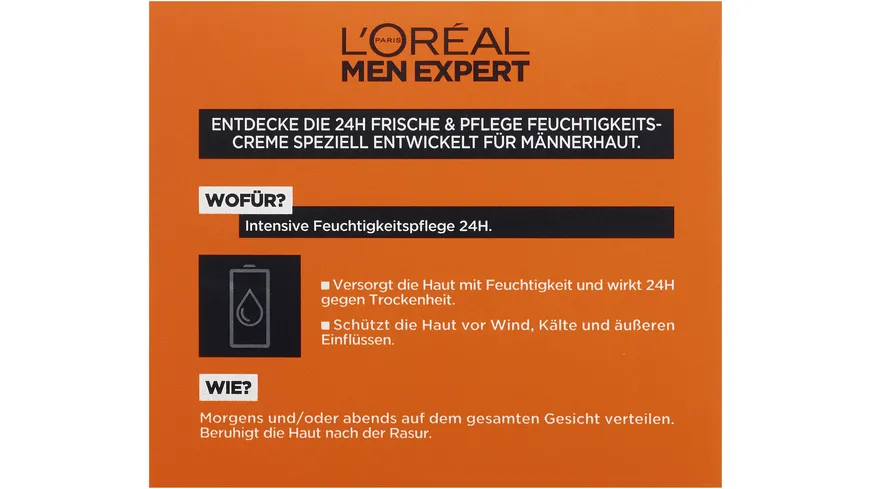 L'Oréal Paris Men Expert Hydra Intensive Gesichtspflege - Langanhaltende Feuchtigkeit und Schutz vor äußeren Einflüssen 50 ml