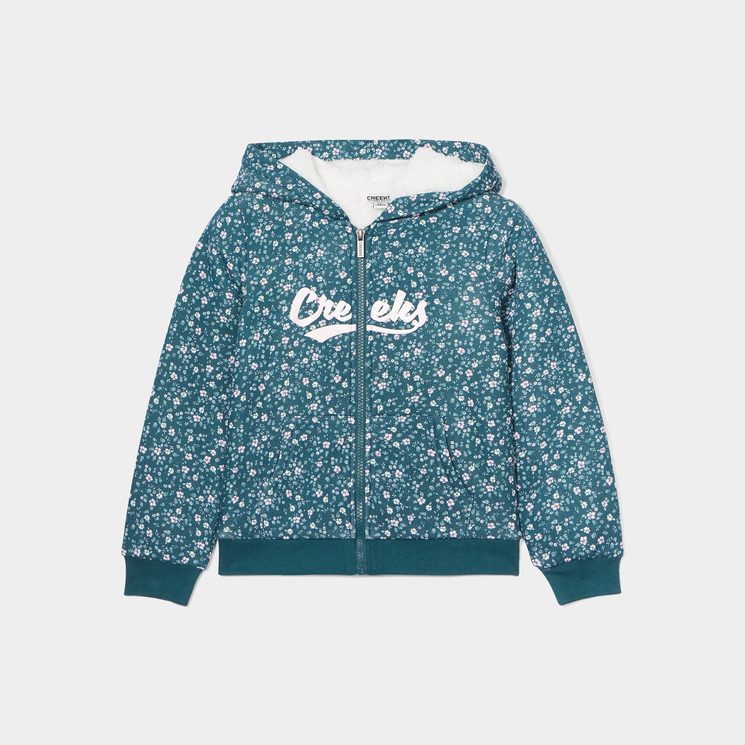 Gilet doublé à capuche vert foncé fille | La Halle
