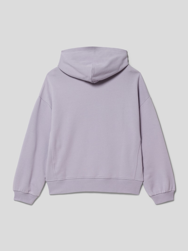 Hoodie mit Label-Stitching in flieder
