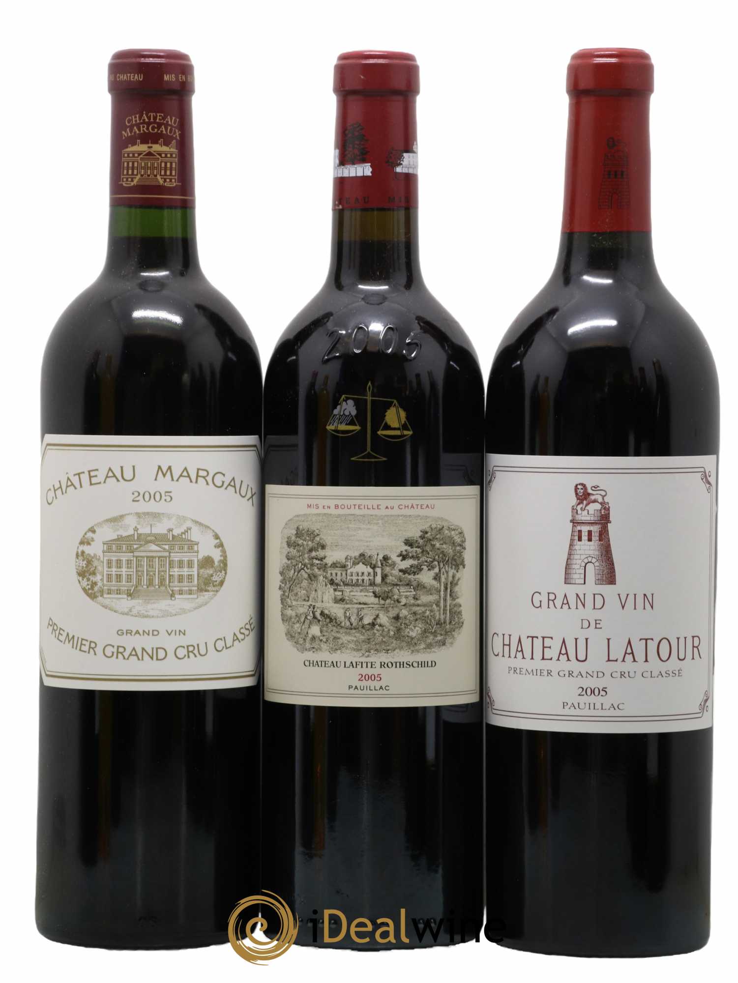Caisse Collection Duclot 2005 Lafite Rothschild Mission Haut-Brion Haut-Brion Yquem Pétrus Cheval Blanc Mouton Rothschild La Tour Margaux 2005 - Lot de 9 Bouteilles