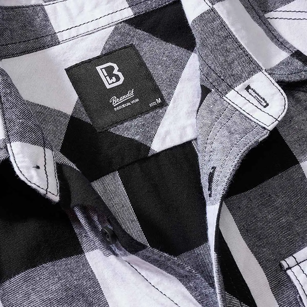 Checkshirt kurzarm weiß-schwarz