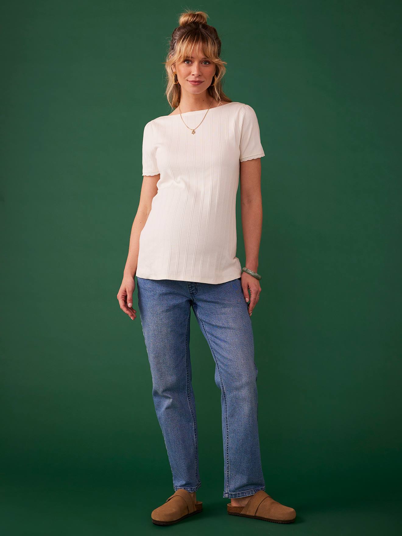 Envie de Fraise Umstandsshirt mit Rückenausschnitt ENVIE DE FRAISE - wollweiß