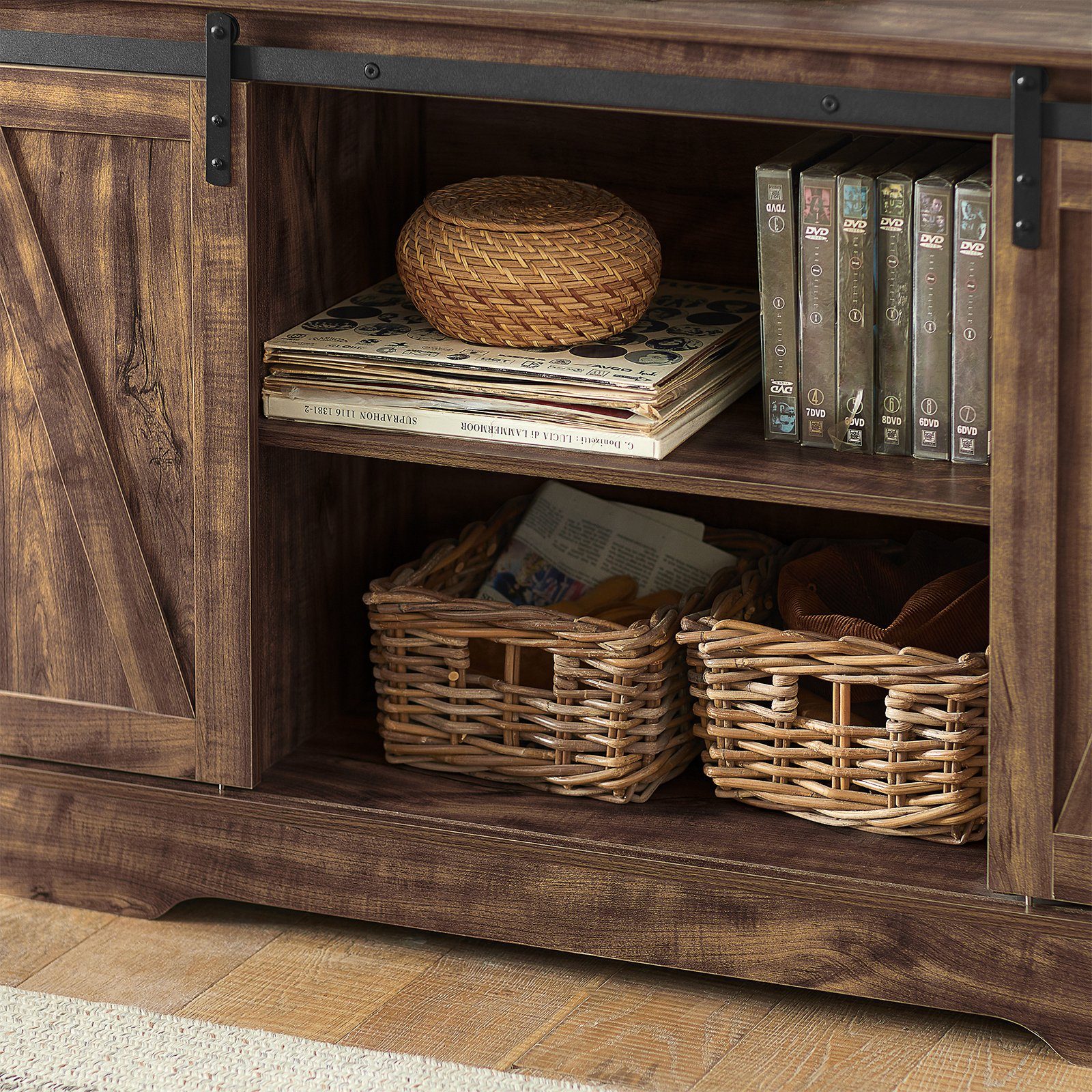 SoBuy Sideboard FSB60, mit Schiebetüren Kommode Küchenschrank Flurschrank Beistellschrank