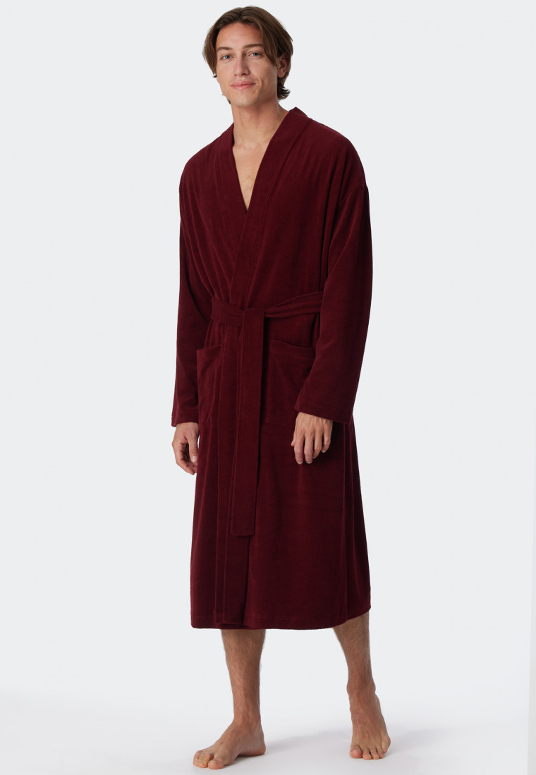 Bademantel Leichtfrottee bordeaux - Feather Terry