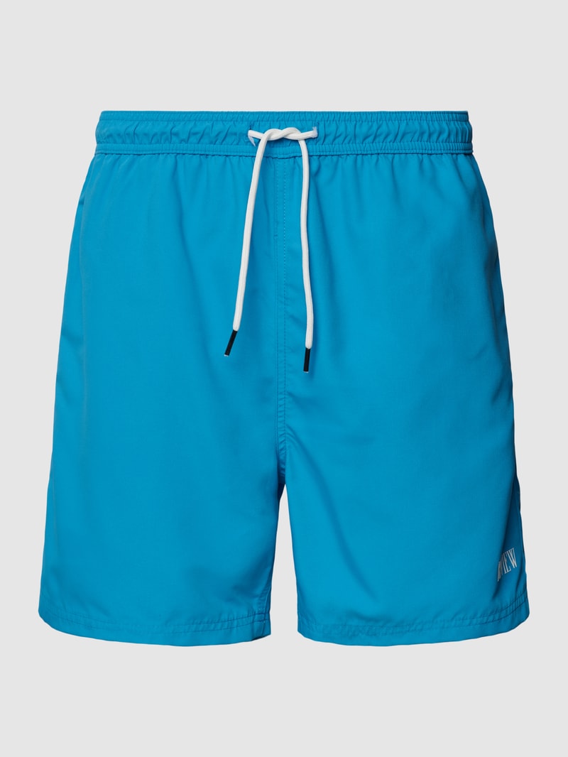 Badehose mit Label-Detail in blau