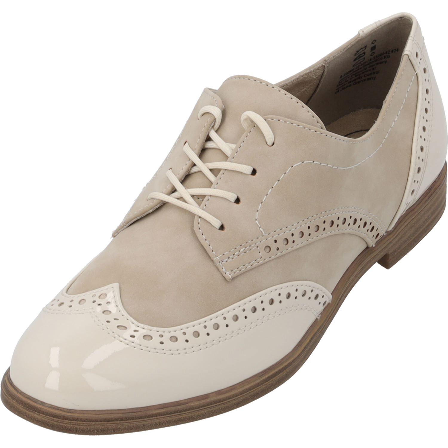 Jana Shoes 23260, Schnürschuhe, Damen, Beige