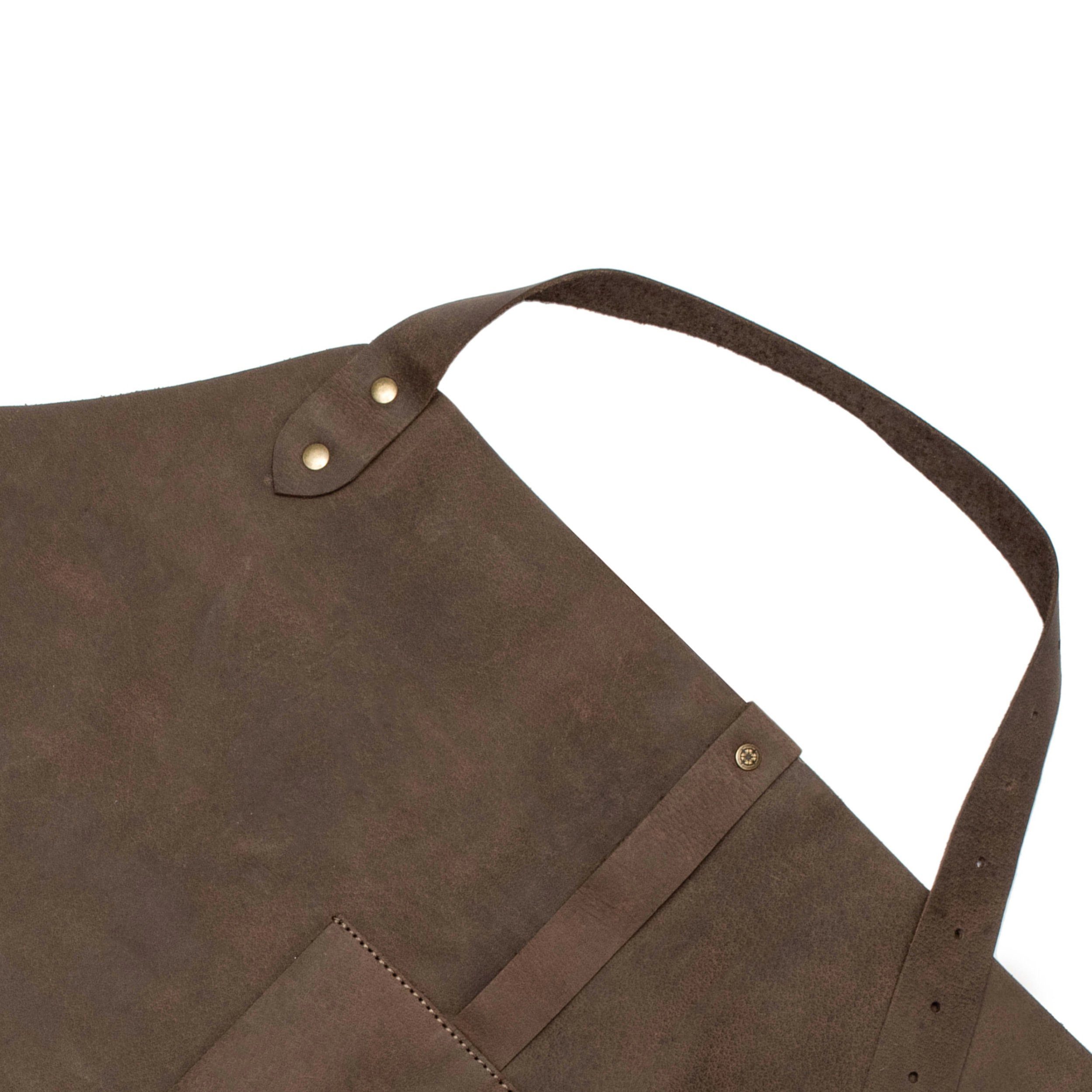DRAKENSBERG Grillschürze Herren Bob Kaffee-Braun, Premium Leder Koch- und Grillschürze für Männer, strapazierfähig