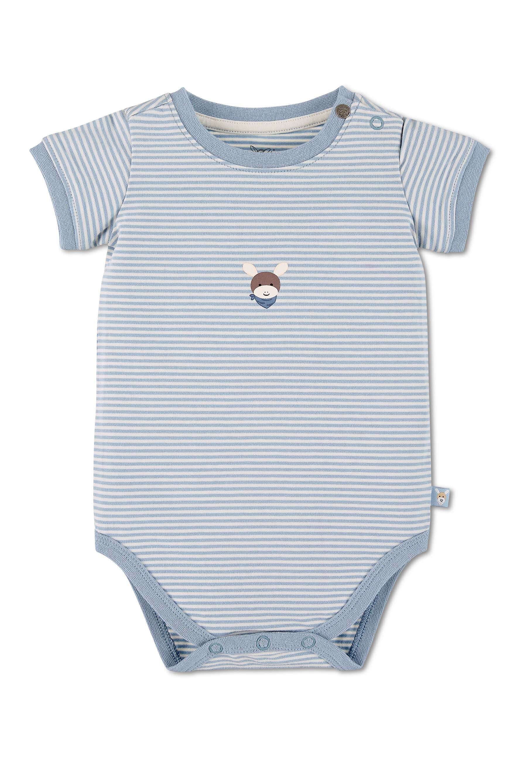 GOTS Body Esel Emmi, Kurzarm aus Jersey geringelt