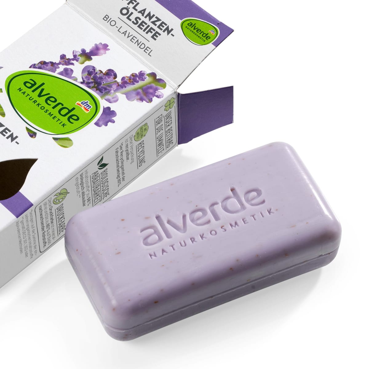Seifenstück Pflanzenölseife mit Bio-Lavendel, 100 g