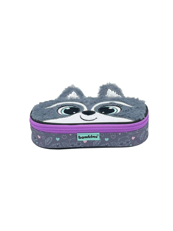 Yuhu.kids Federmäppchen Schlamper Etui Waschbär in Grau günstig kaufen onesize