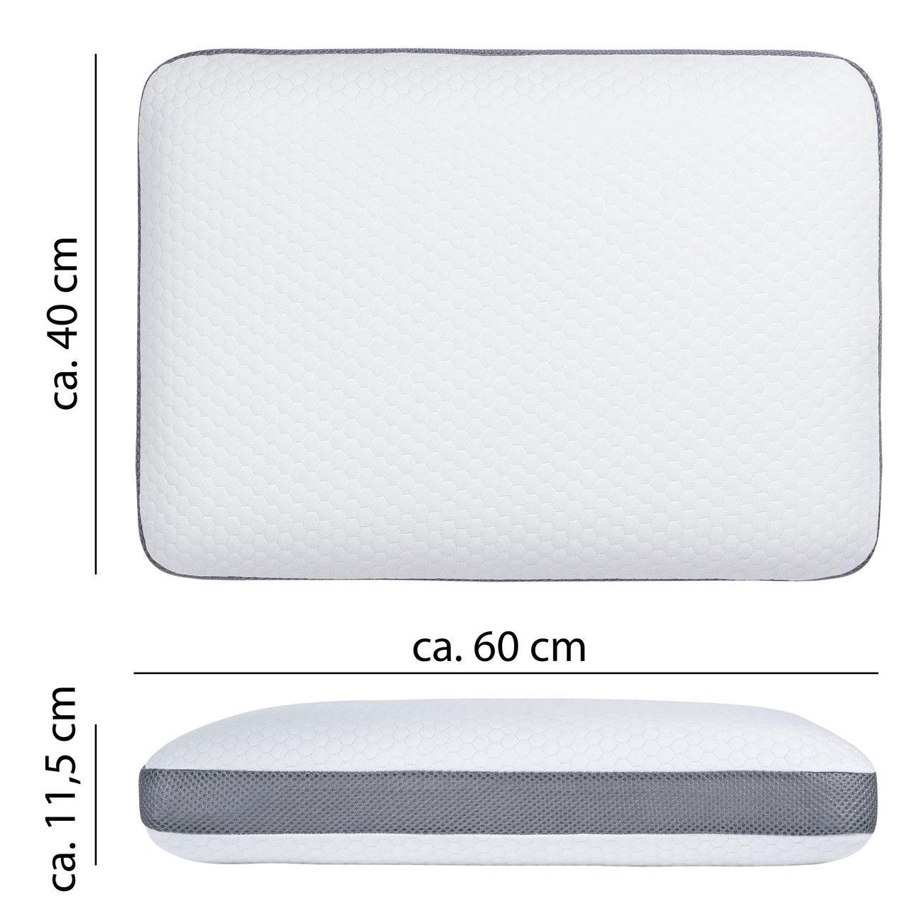 Ortho-Vital Viscokissen ca. 40x60 cm, mit Atmungsaktivem 3D Klimaband ca. 11,5 cm Höhe
