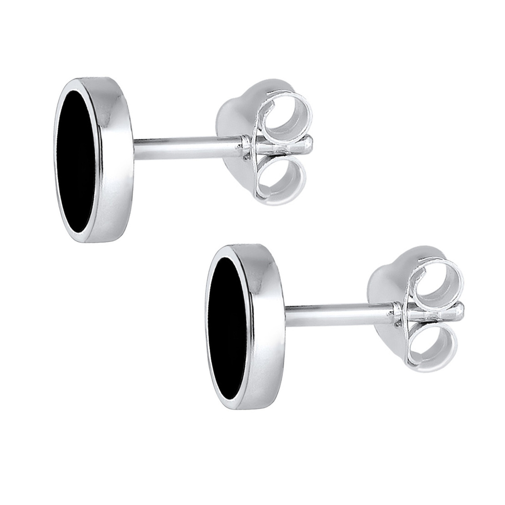 KUZZOI KUZZOI Boucles d'Oreilles boucles d'oreilles de base Cercle Geo émail 925 argent Boucles d'oreilles