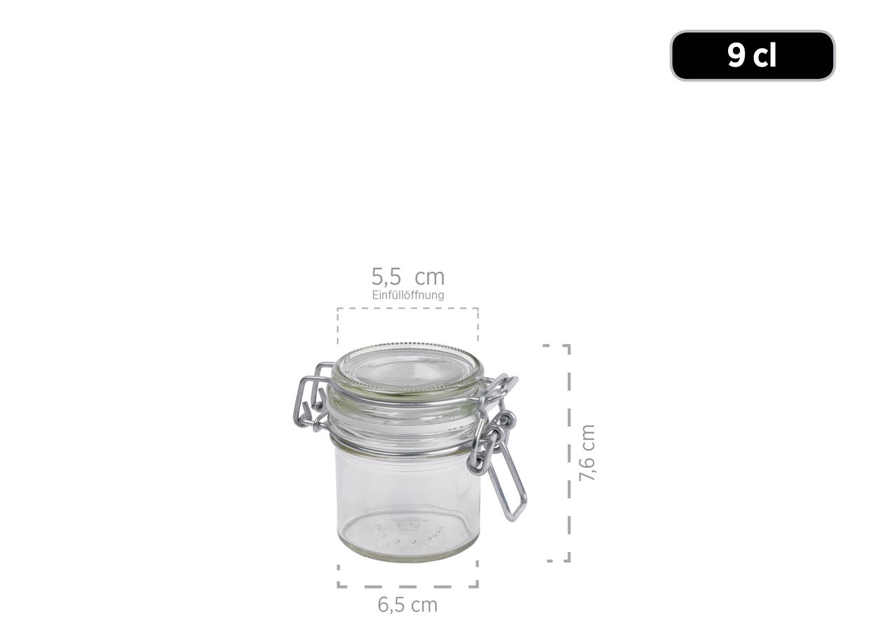 Mäser Serie Gothika, Einmachglas 90 ml, 6er Set