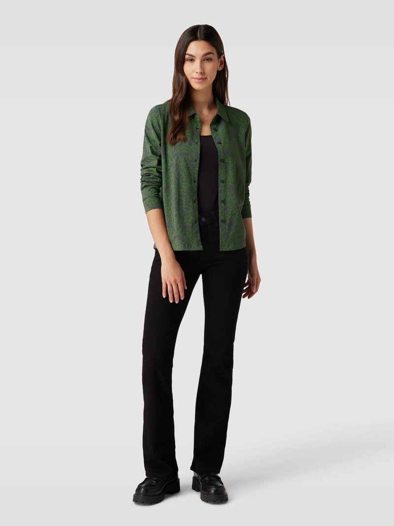Hemdbluse mit Umlegekragen in grasgrün