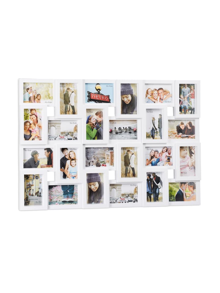 relaxdays Bilderrahmen 24 Bilder in Weiß - (B)86 x(H)57 cm günstig kaufen onesize