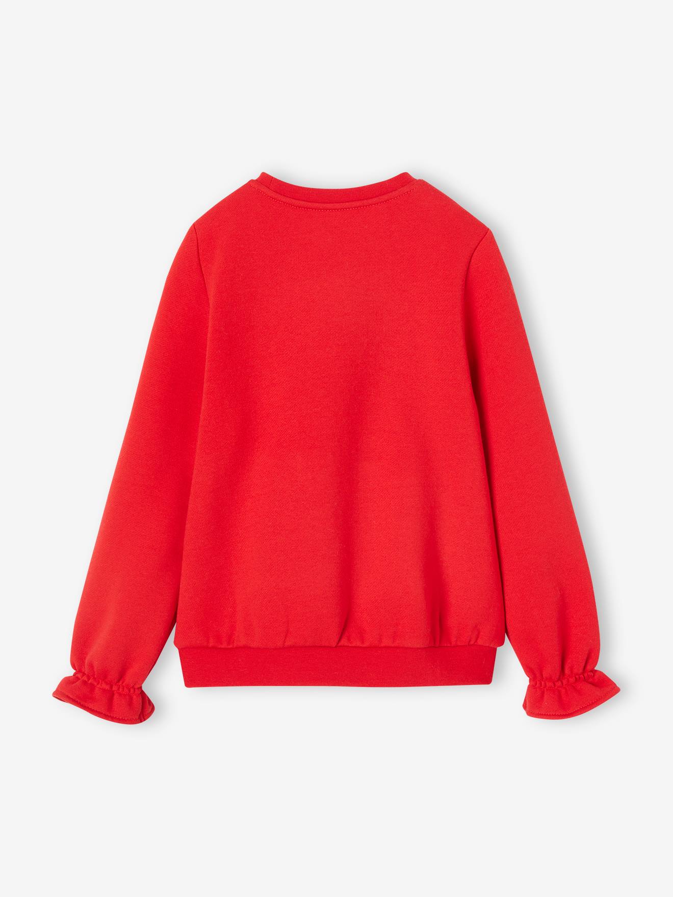 Vertbaudet Mädchen Sweatshirt, Weihnachten - rot