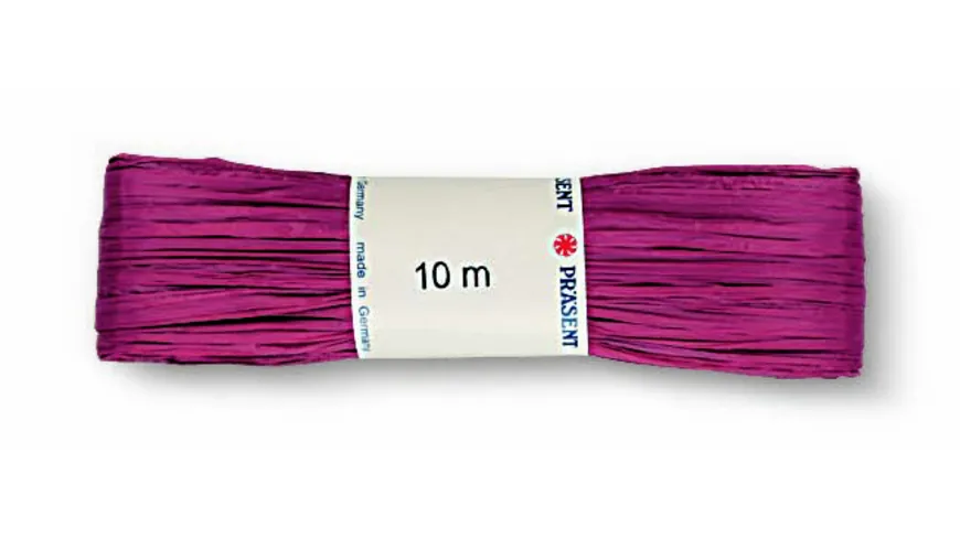 PRÄSENT Raffia Bastband Strängchen bordeaux 10 m