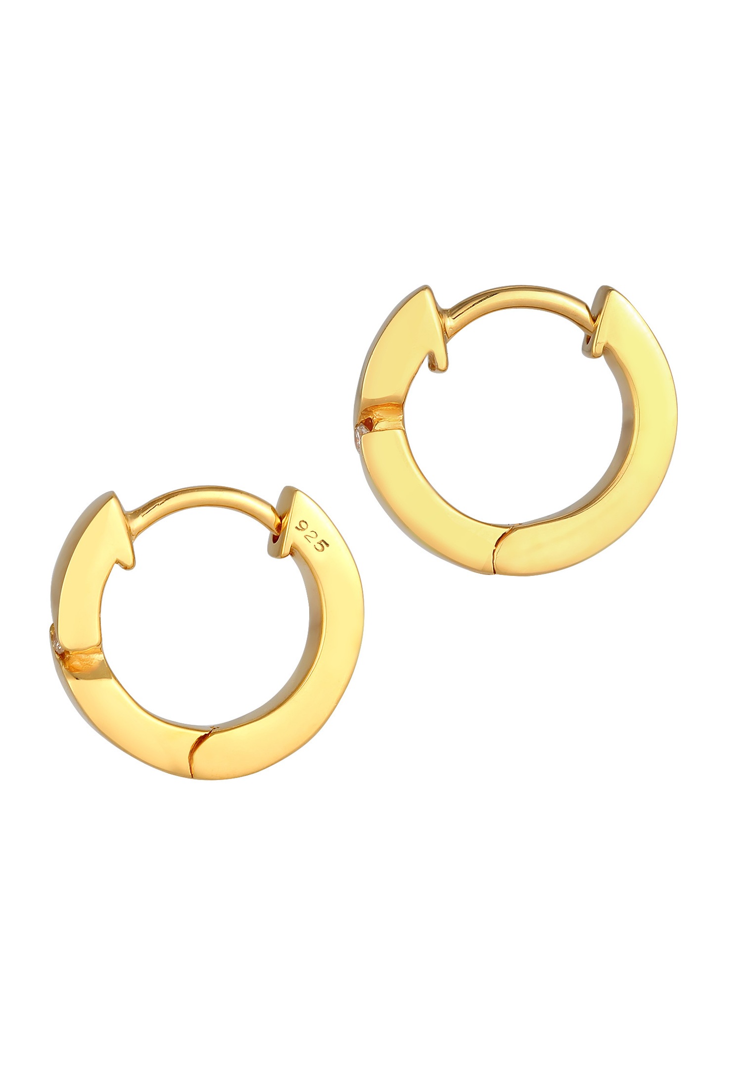 Elli DIAMONDS Damen-Ohrringe, Basic-Creolen mit Diamant (0,03 ct.) aus 925er Sterlingsilber