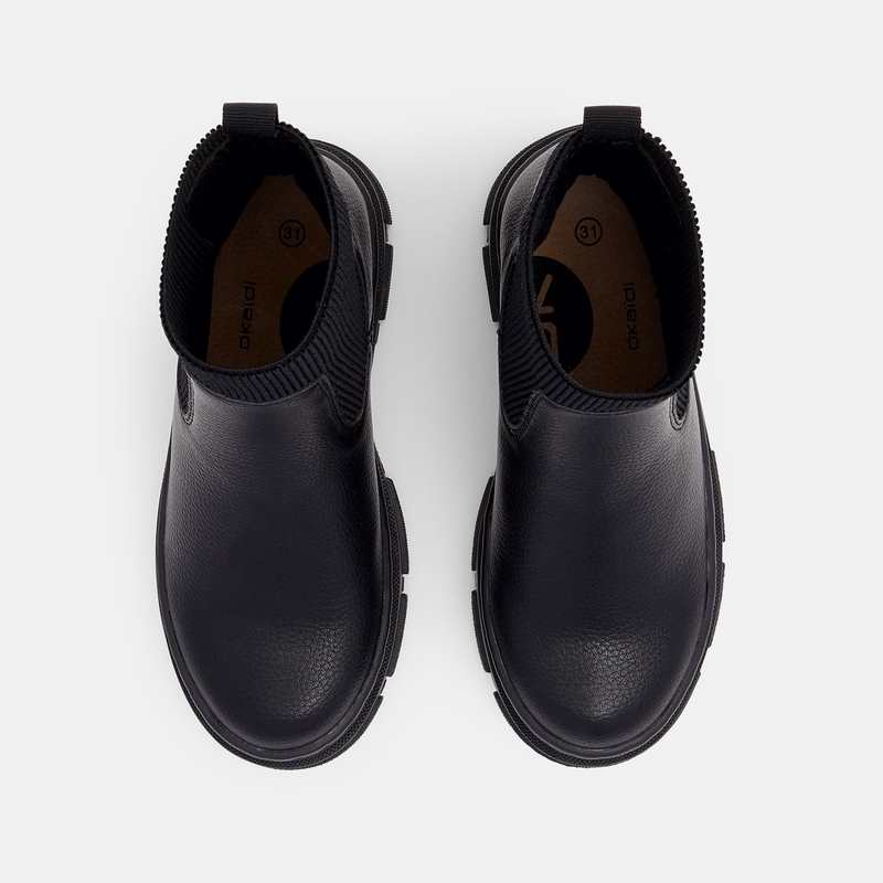 Boots semelles crantées noires fille