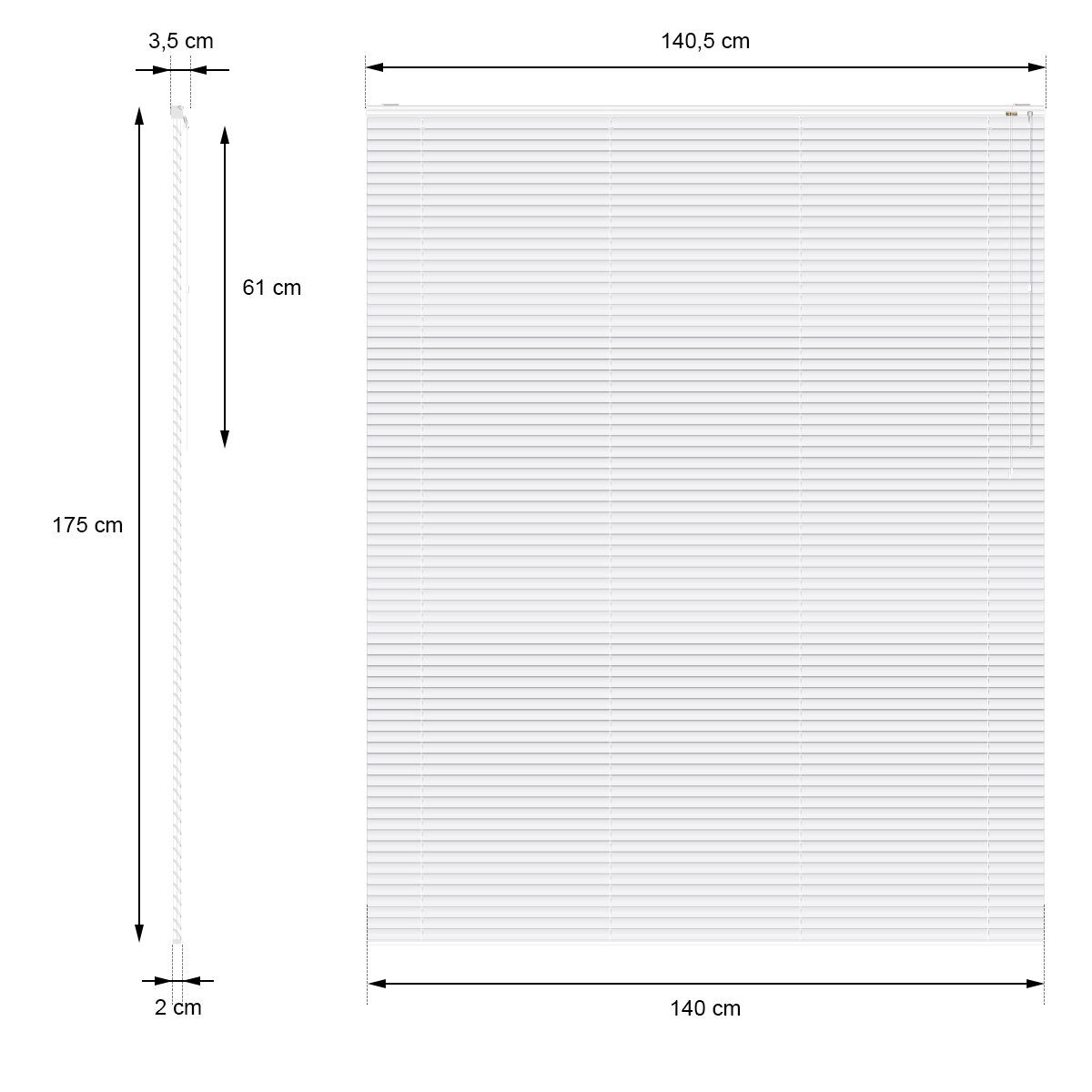 Jalousie Aluminium Fensterjalousie Jalousette Rollo, ECD Germany, Universalhalter, Silber 140x175cm Aluminiumlamellen Sicht-Licht-Blendschutz