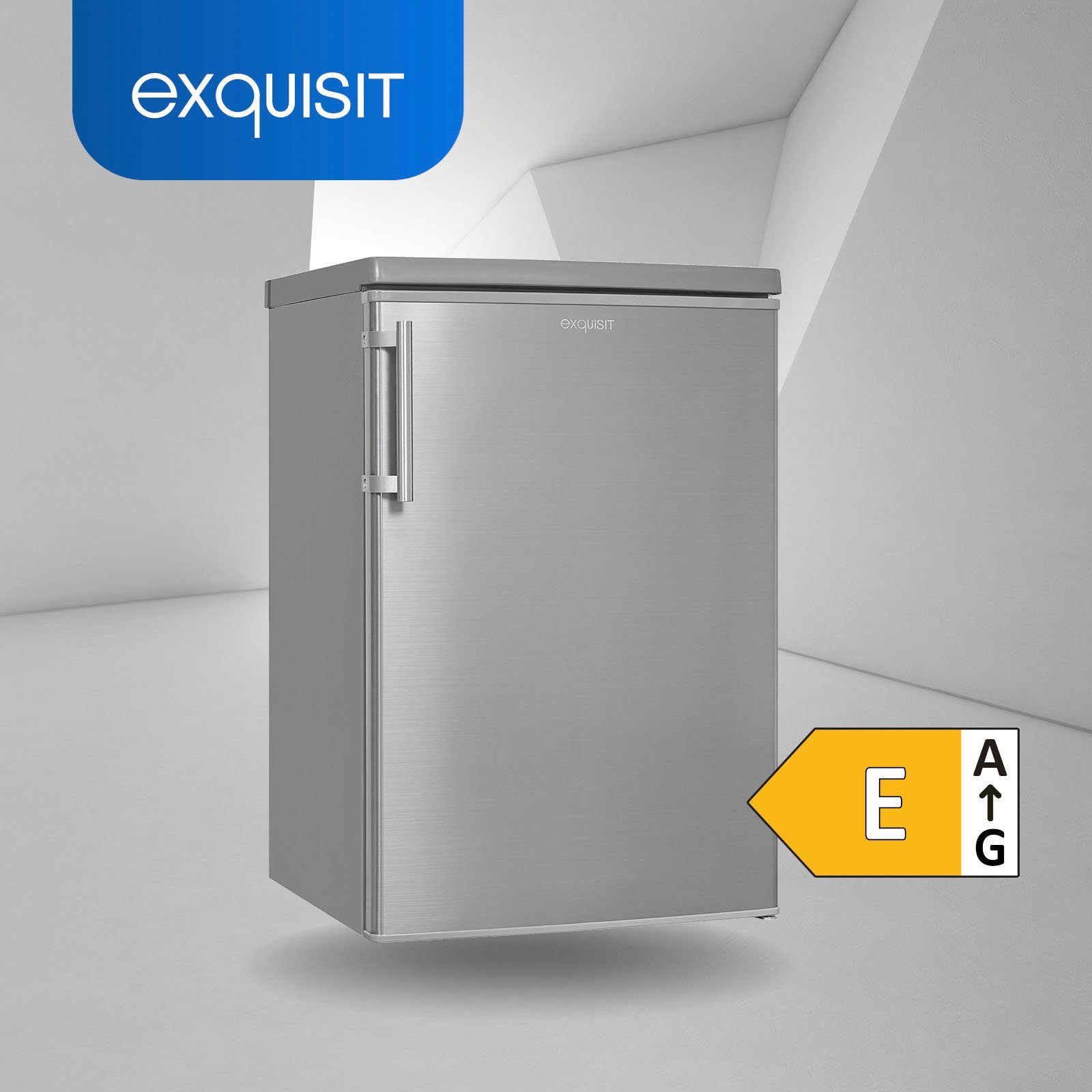 exquisit Kühlschrank KS16-4-HE-040E inoxlook, 85,5 cm hoch, 55,0 cm breit